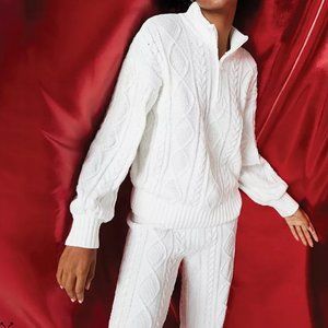 PJ Salvage Cable Knit Long Sleeve Lounge Set